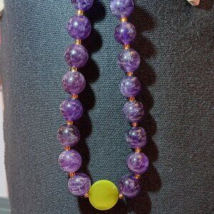 2 for $9 -Beautiful amethyst and green beaded bracelet